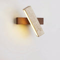 Yellow Travertine Rotatable Wall Light with Walnut Wood Finish | Ormexis