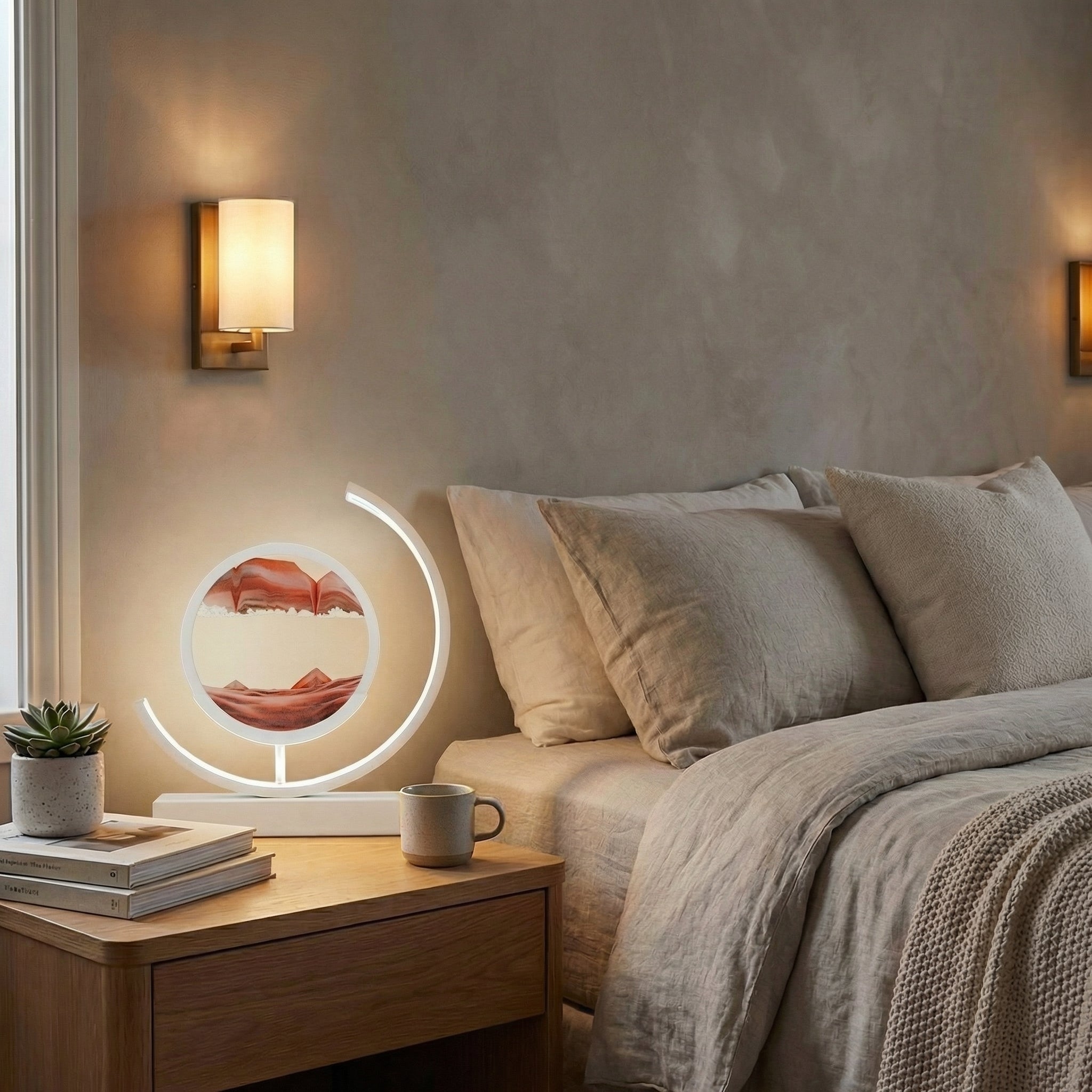 Lampe de table artistique 3D à sables mouvants | Ormexis