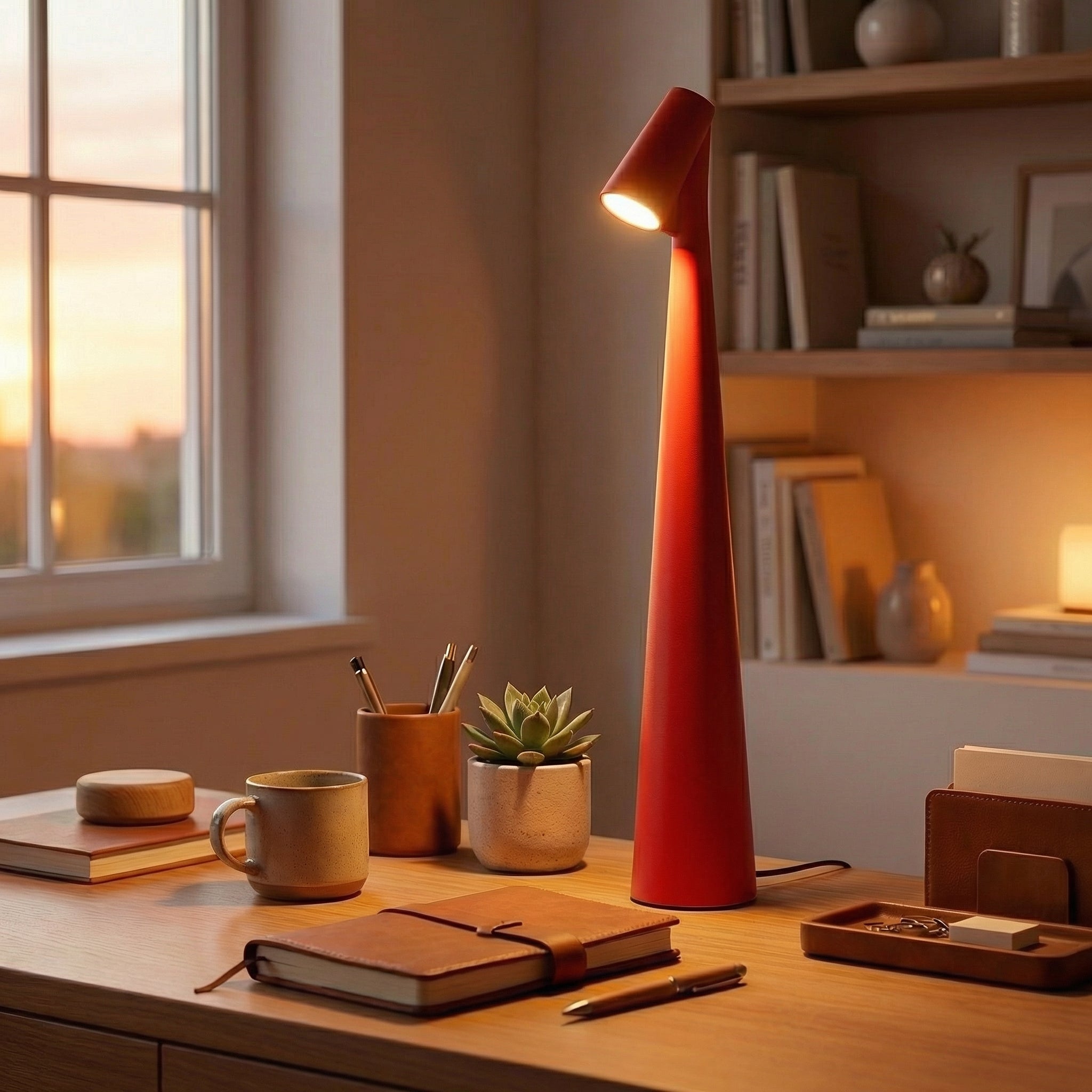 Lámpara de mesa LED cónica recargable – Táctil | Ormexis