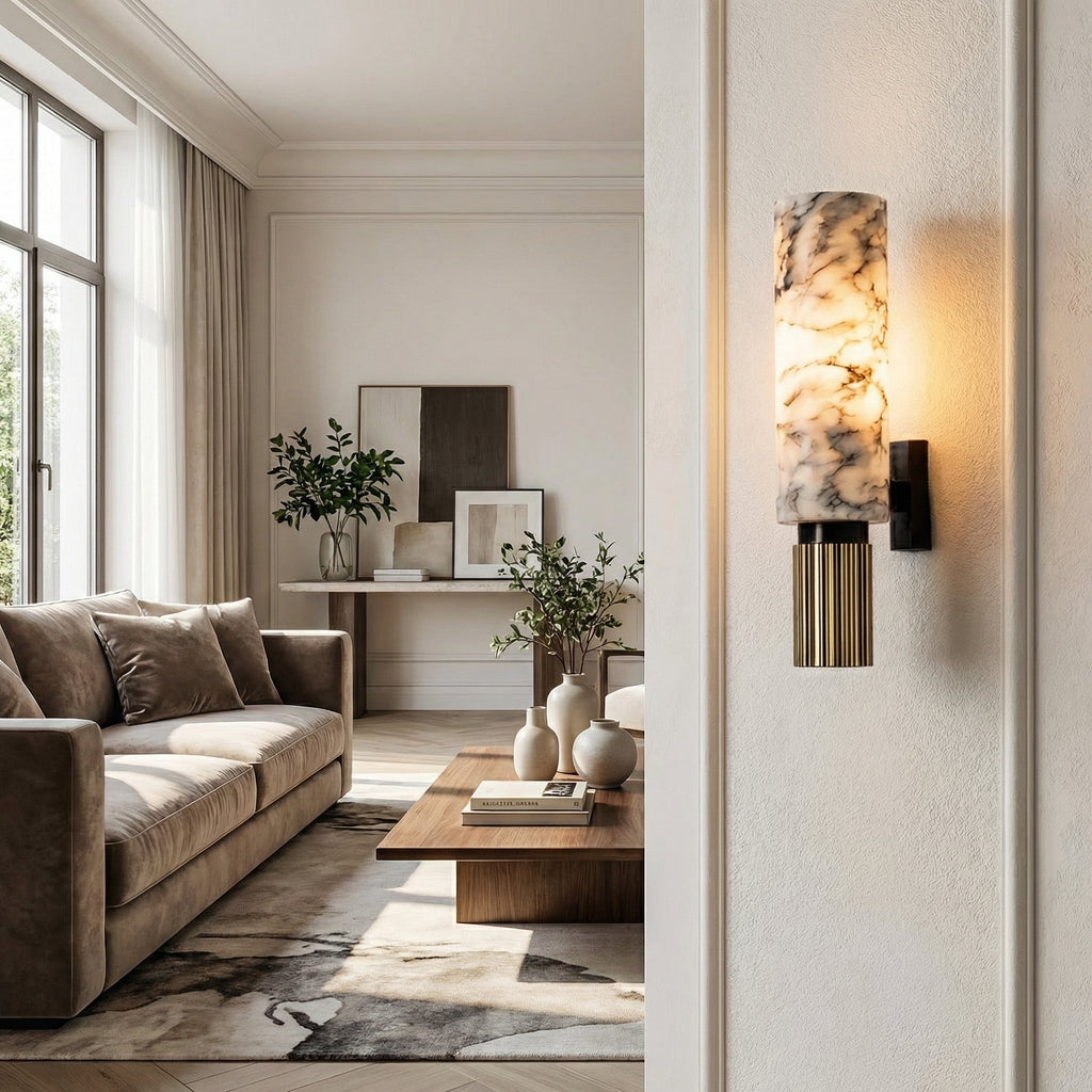 Luksuriøs vegglampe i marmor og messing | Ormexis