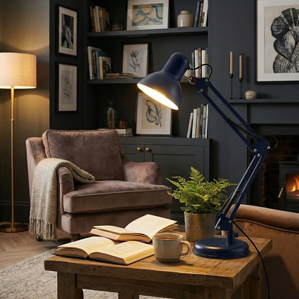 Adjustable Folding Arm Desk Lamp with Long Reach - Ormexis