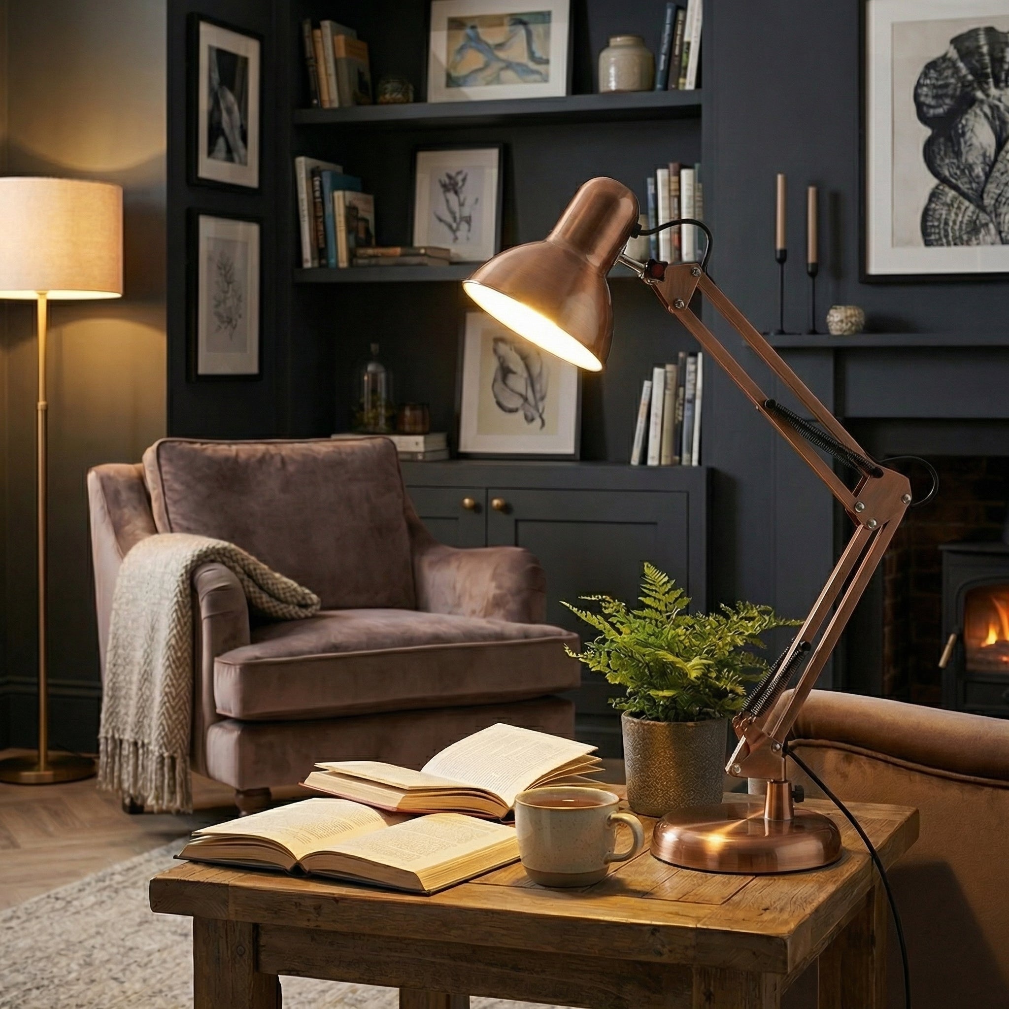 Adjustable Folding Arm Desk Lamp with Long Reach - Ormexis