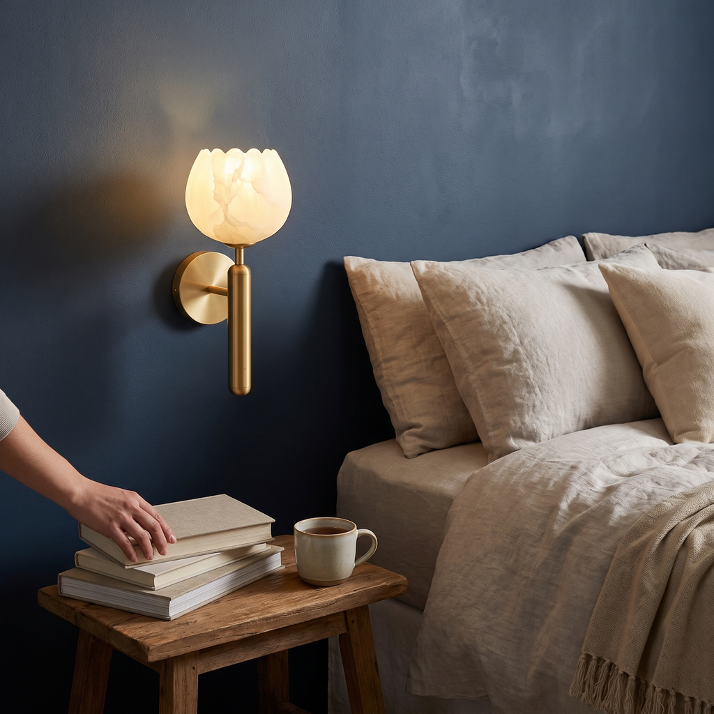 Fiore vägglampa i alabaster | Ormexis
