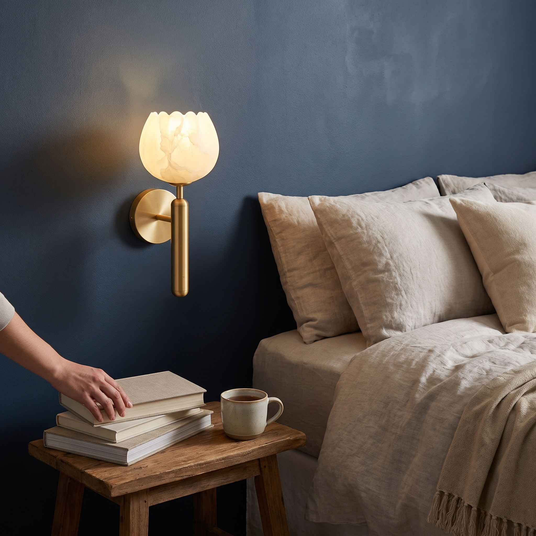 Fiore vägglampa i alabaster | Ormexis