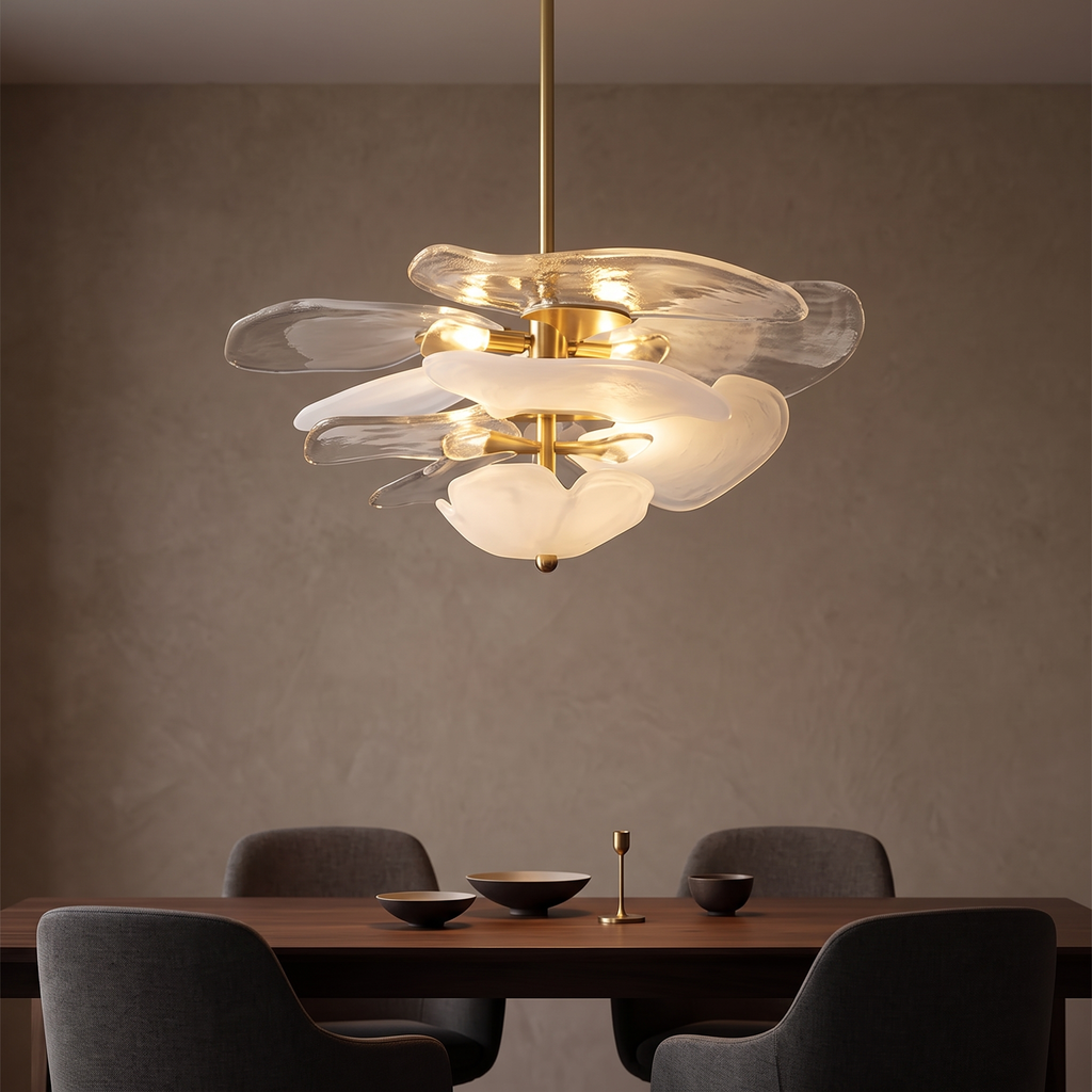 Corolla Tiered Glass Petal Chandelier | Ormexis