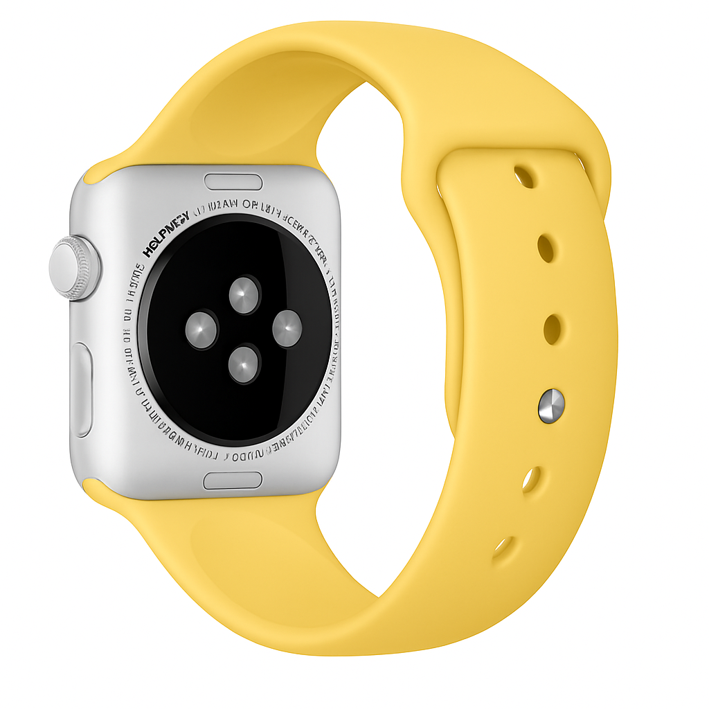 Jasně žlutý silikonový řemínek pro příslušenství Apple Watch