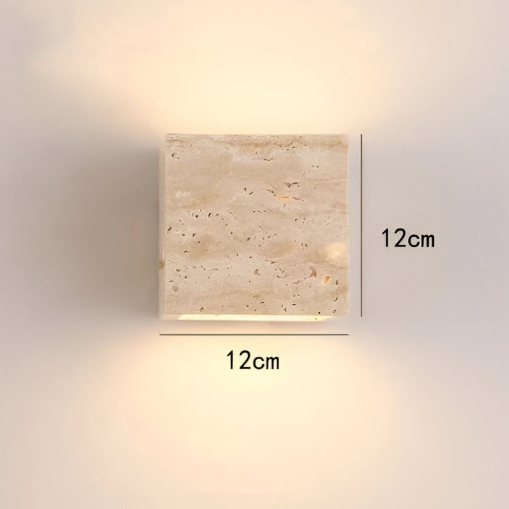 Travertine Cube Wall Sconce | Ormexis