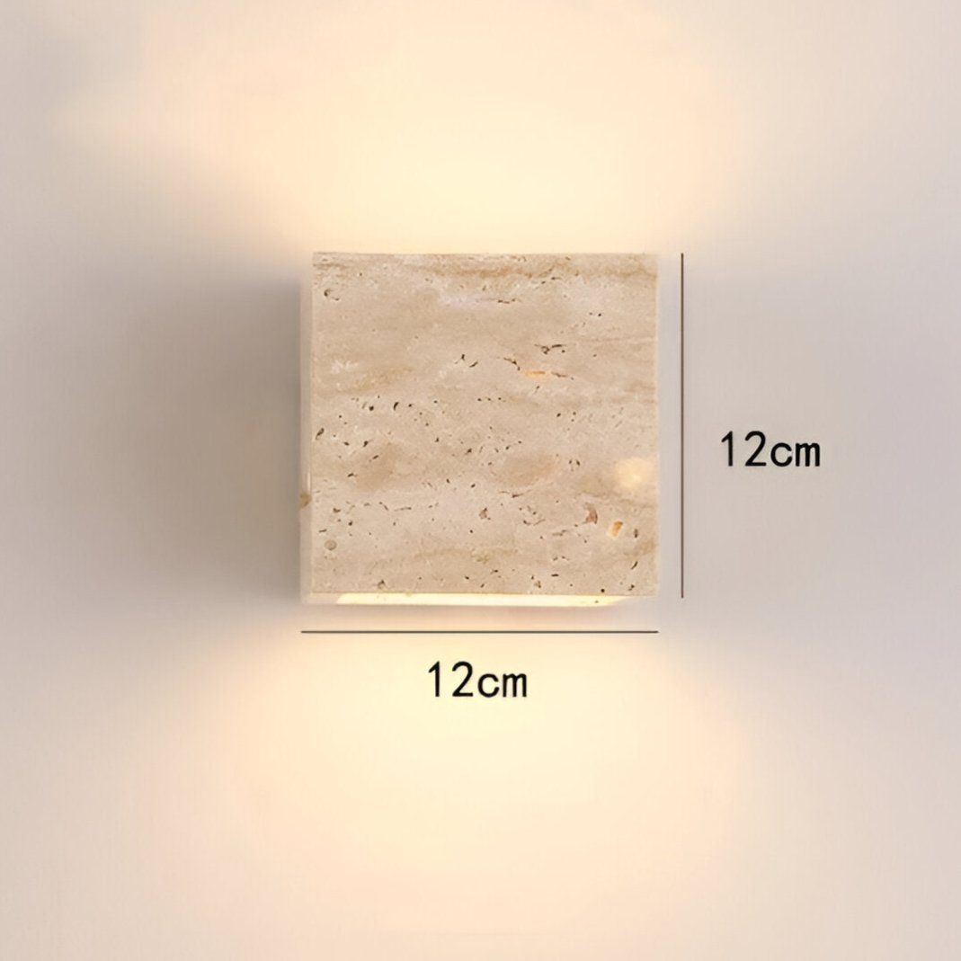 Travertine Cube Wall Sconce | Ormexis