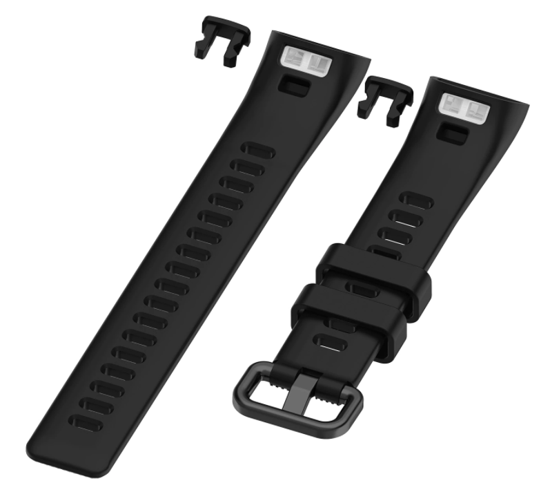 Bracelet en silicone noir pour remplacement du bracelet Huawei Band 3/4 Pro