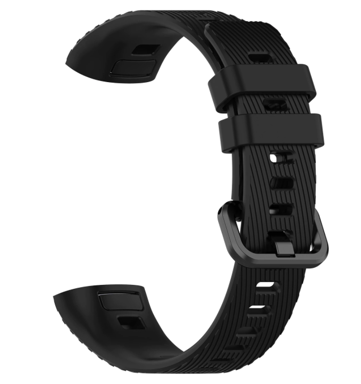 Bracelet en silicone noir pour remplacement du bracelet Huawei Band 3/4 Pro