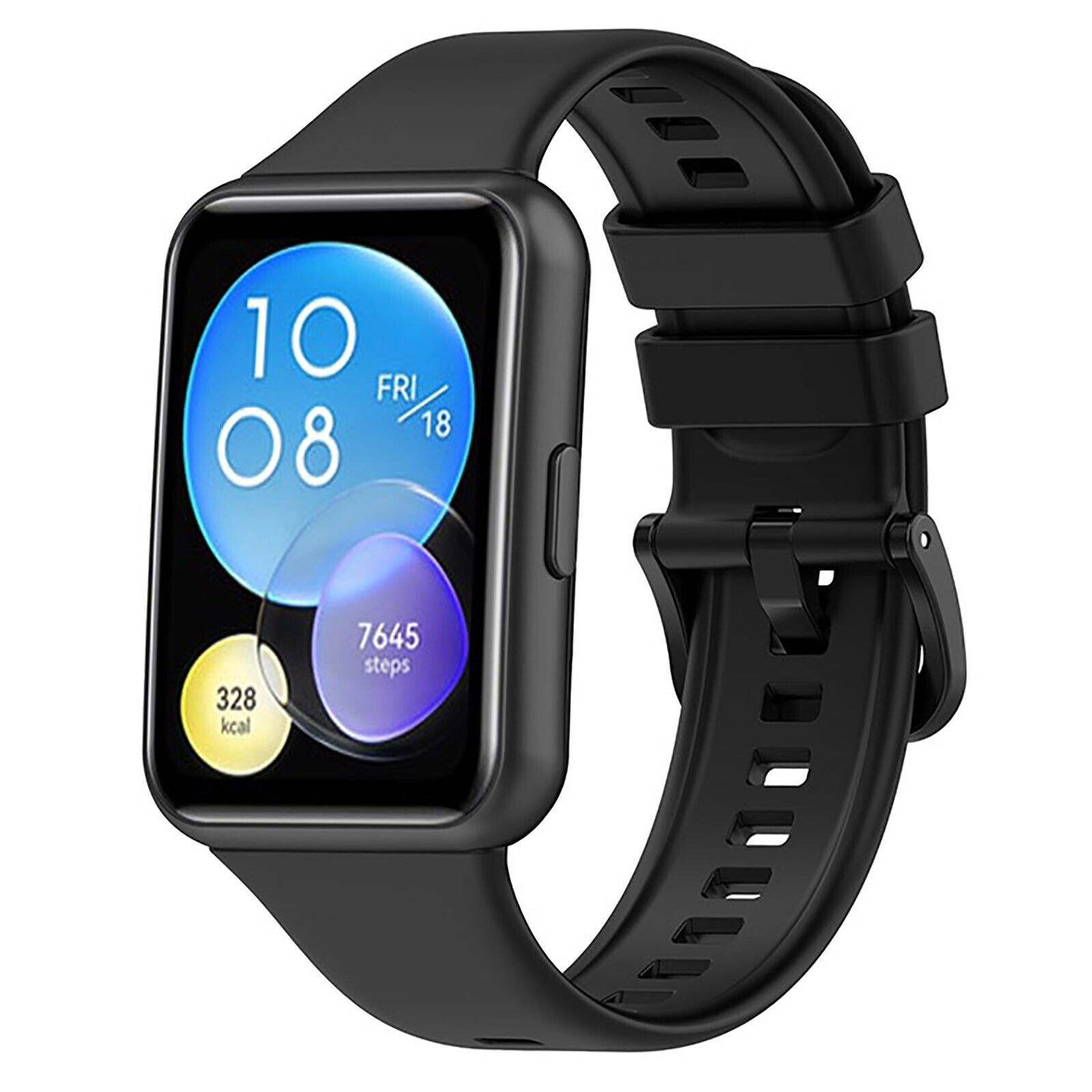 Pulseira de Substituição em Silicone Preto para Huawei Watch Fit 2