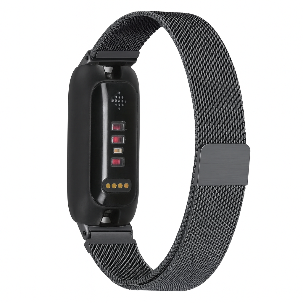 Correia Milanesa Preta para Acessório Fitbit Inspire 3