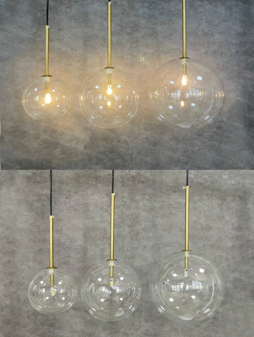 Suspensions en globe de verre pour cuisines et chambres modernes