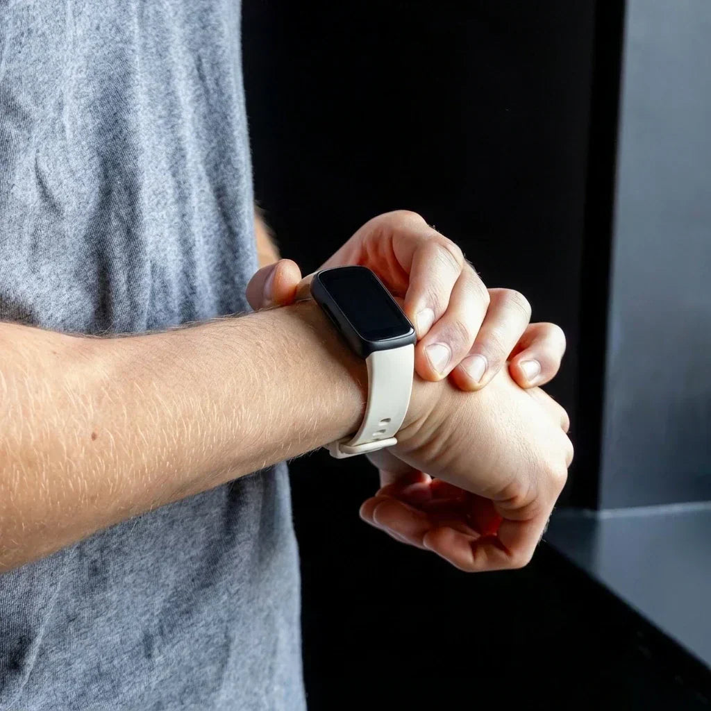 Cinturino di ricambio in silicone color avorio per Fitbit Inspire 3, ideale per l'uso quotidiano