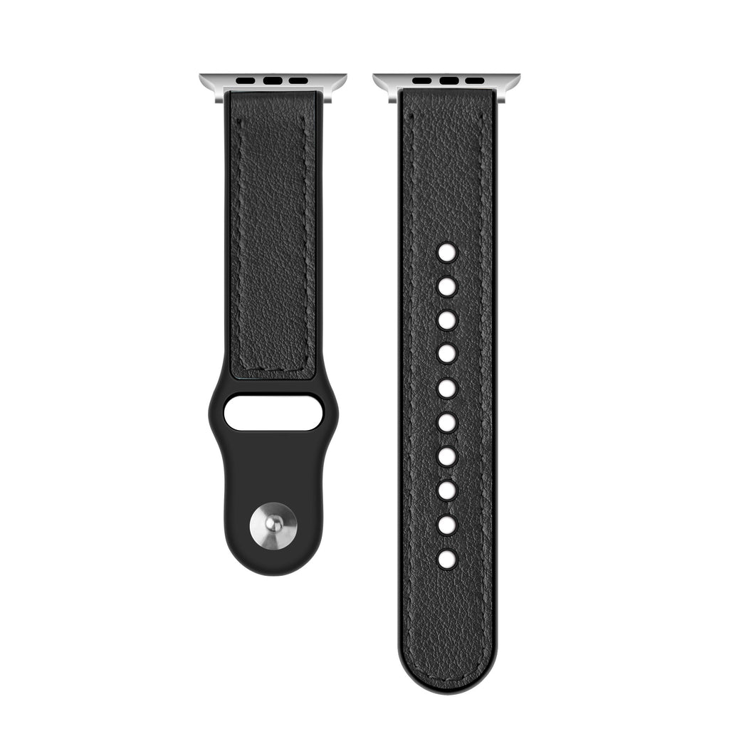Apple Watch zwarte leren hybride vervangende band
