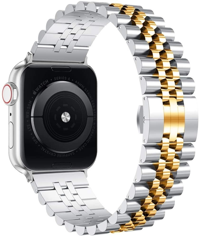 Brățară din oțel premium argintiu sau auriu Jubilee pentru Apple Watch