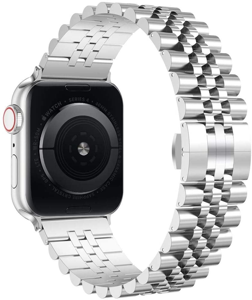 Jubilee rustfritt stål rem for Apple Watch sølv armbånd