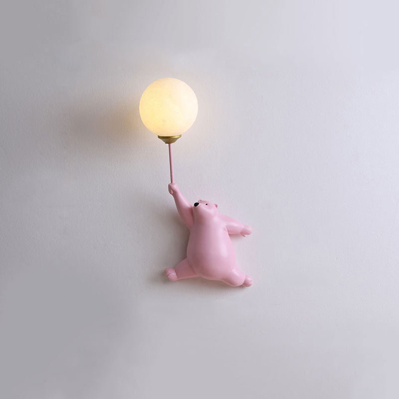 Kids Bear Holding Balloon Wall Light Bedroom Novelty Wall Lamp | Ormexis