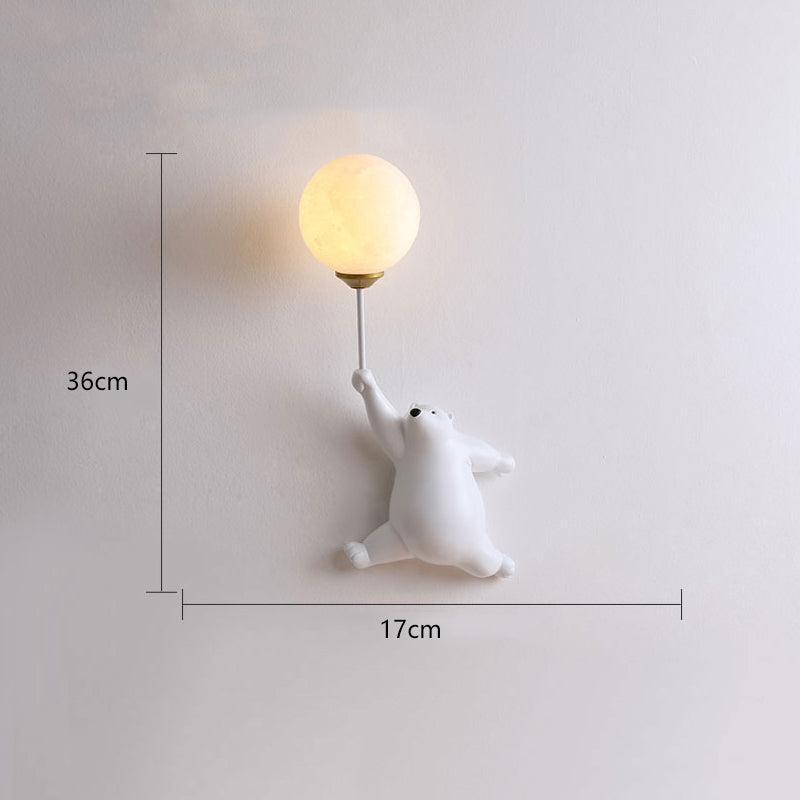 Kids Bear Holding Balloon Wall Light Bedroom Novelty Wall Lamp | Ormexis