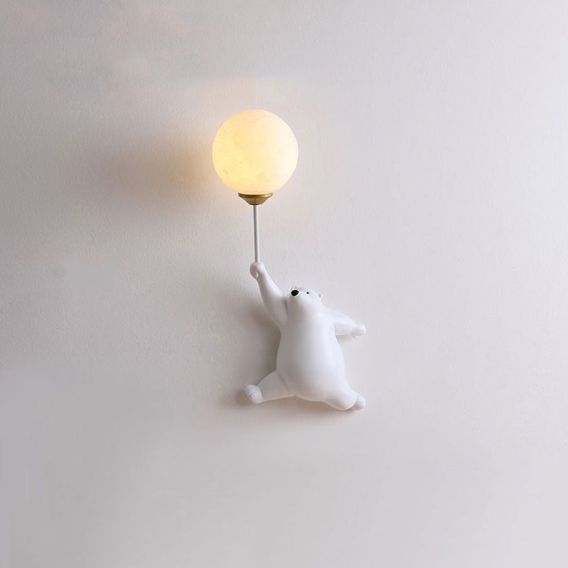 Kids Bear Holding Balloon Wall Light Bedroom Novelty Wall Lamp | Ormexis