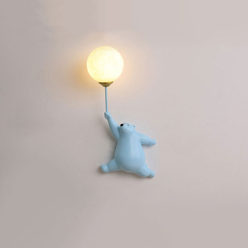 Kids Bear Holding Balloon Wall Light Bedroom Novelty Wall Lamp | Ormexis