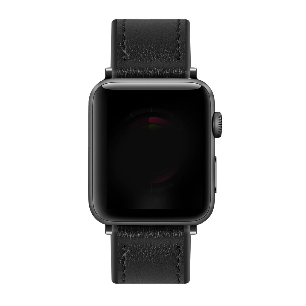 Apple Watch zwarte leren hybride vervangende band