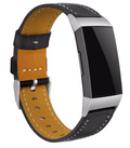 Black Faux Leather Strap For Fitbit Charge 4 Watch
