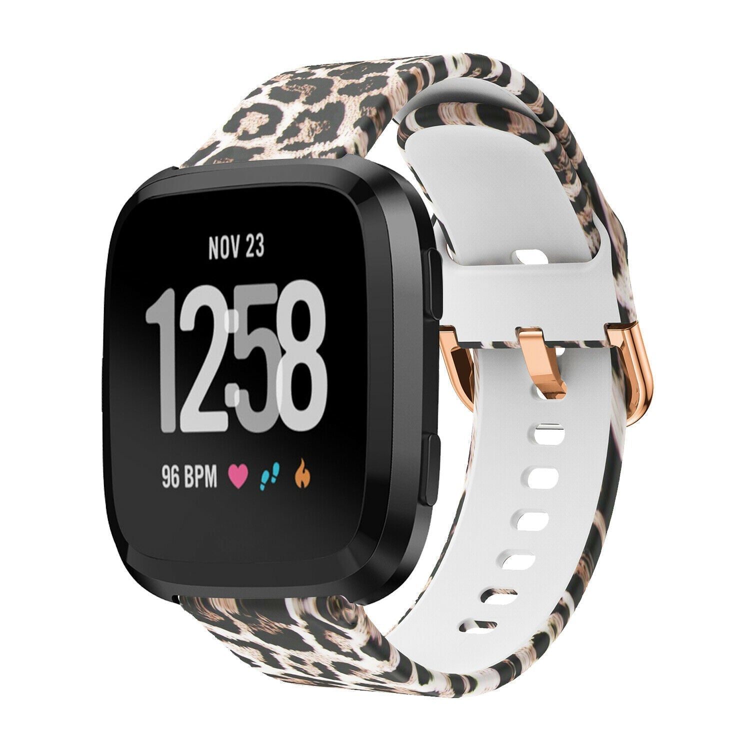 Pulseira de Silicone Lucky Leopard para a Série Versa da Fitbit
