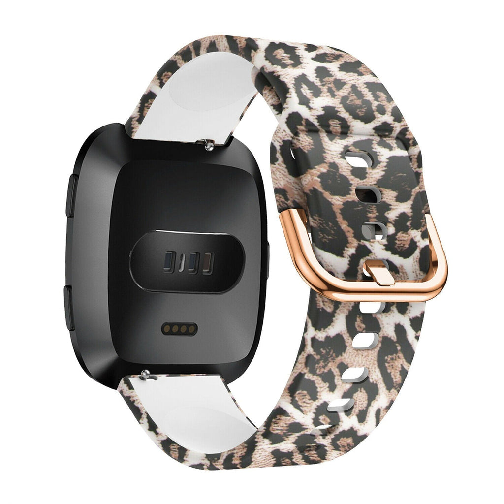 Pulseira de Silicone Lucky Leopard para a Série Versa da Fitbit