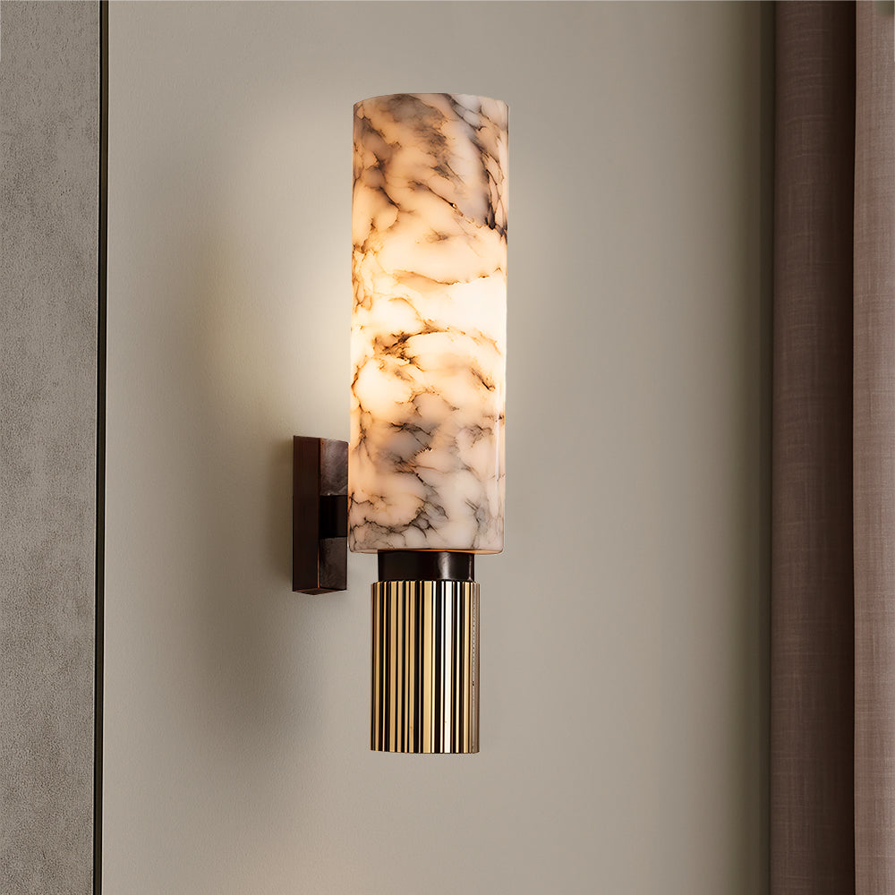 Wandleuchte aus Alabaster und Messing | Ormexis