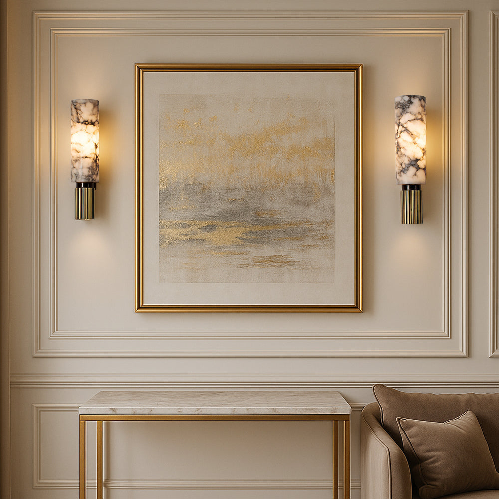 Wandleuchte aus Alabaster und Messing | Ormexis