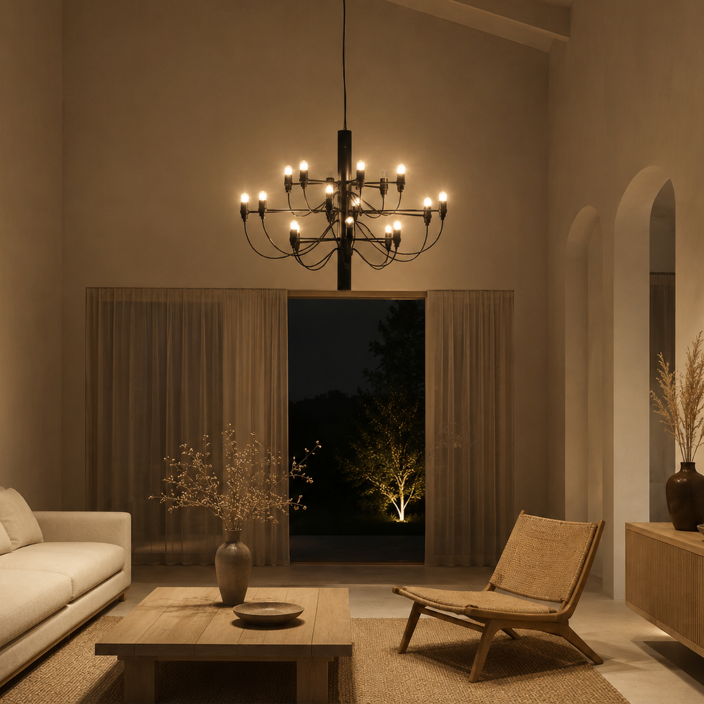 Candelabru LED cu două niveluri, în stil Mid-Century | Ormexis