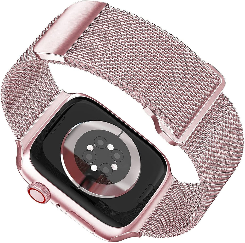 Pulseira Apple Watch com Fecho Milanês Rosa Chá para Uso Diário