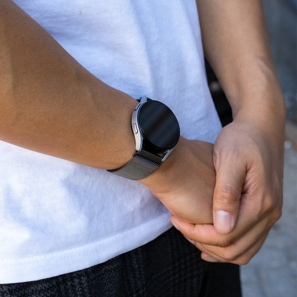Correia Milanesa Preta para Samsung Galaxy Watch 4 44mm