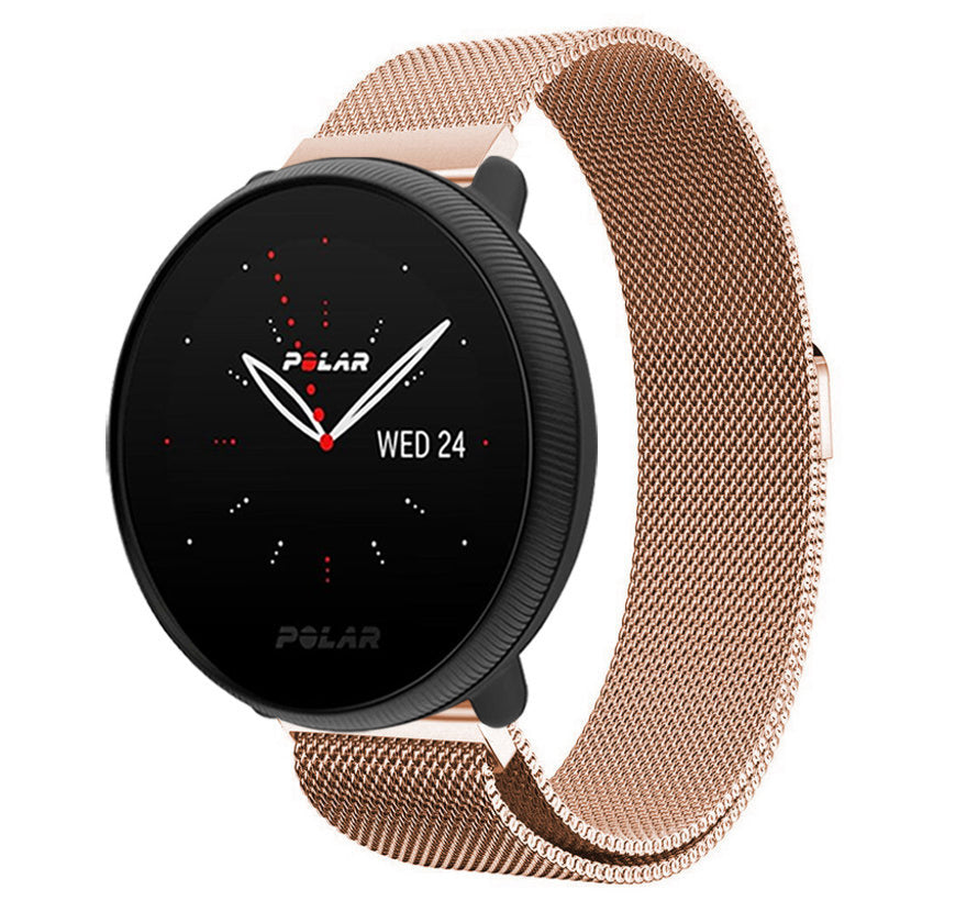 Milanese Rose Gold Band For Polar Ignite 2 Smartwatch