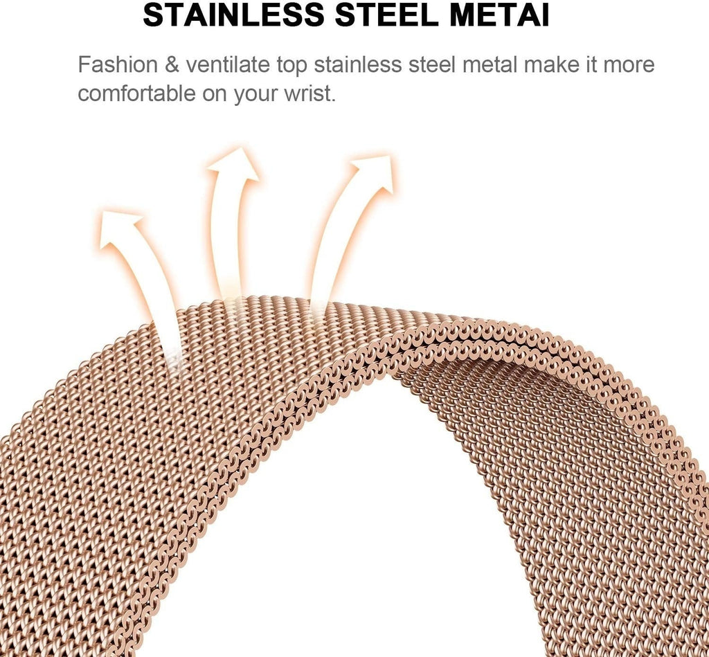 Milanese Rose Gold Band For Polar Ignite 2 Smartwatch