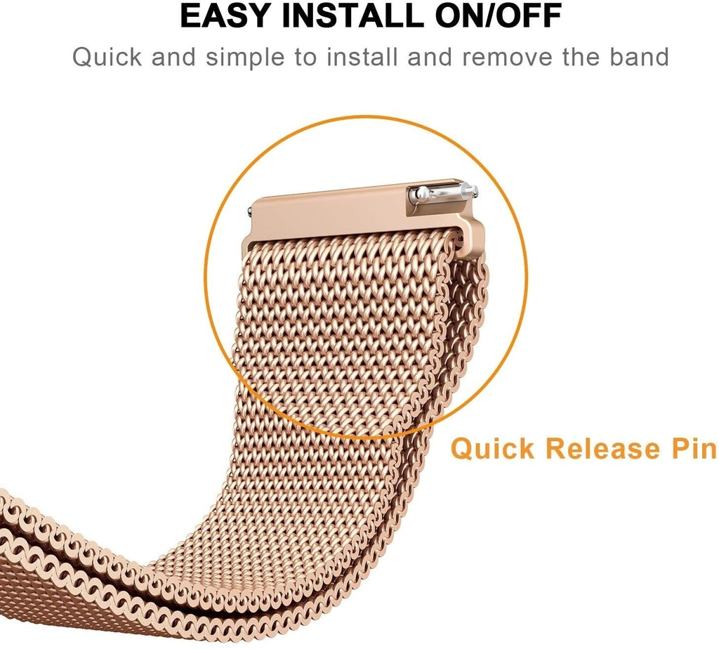 Milanese Rose Gold Band For Polar Ignite 2 Smartwatch