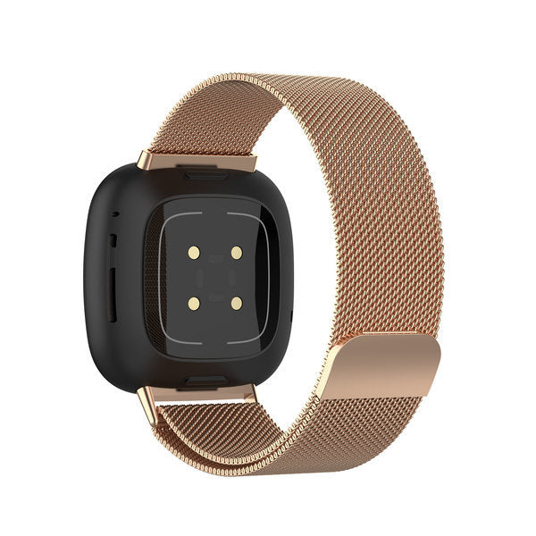 Fitbit Versa 4 Ersatzarmband mit Milanese-Armband in Roségold