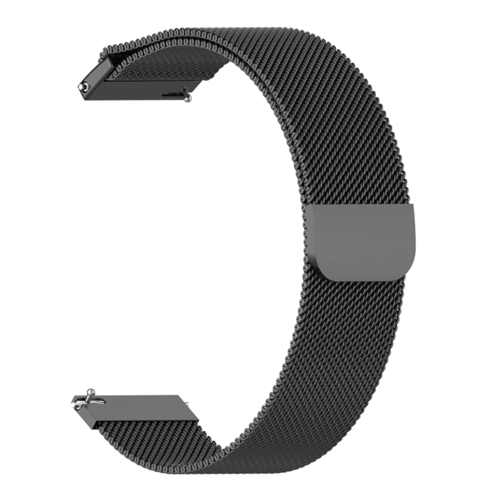 Curea de ceas elegantă neagră Milanese de 22 mm cu eliberare rapidă pentru ceasul tău