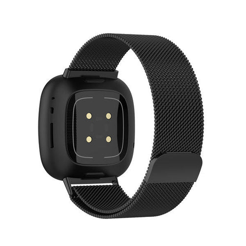 Black Milanese Mesh Strap For Fitbit Sense 2 Compatible Band