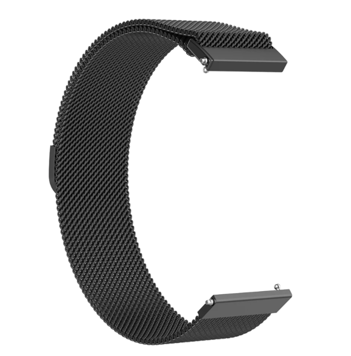 Curea de ceas elegantă neagră Milanese de 22 mm cu eliberare rapidă pentru ceasul tău