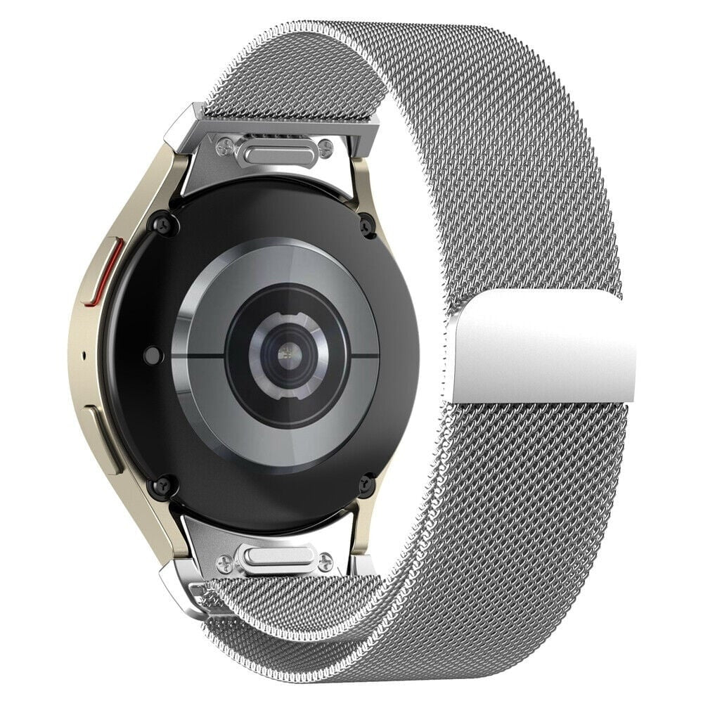 Samsung Galaxy Watch 7 44mm Prateado com Bracelete Milanesa e Fecho de Pressão