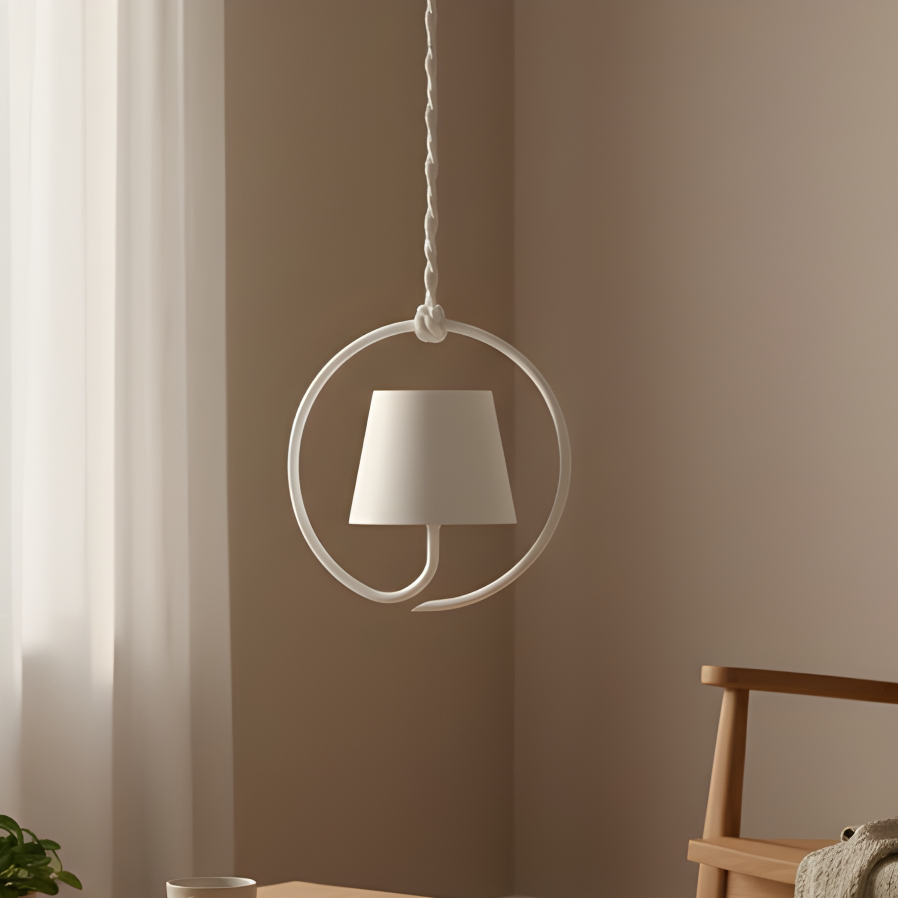 Minimalistische LED-Ringrahmen-Pendelleuchte mit konisch zulaufendem Schirm | Ormexis