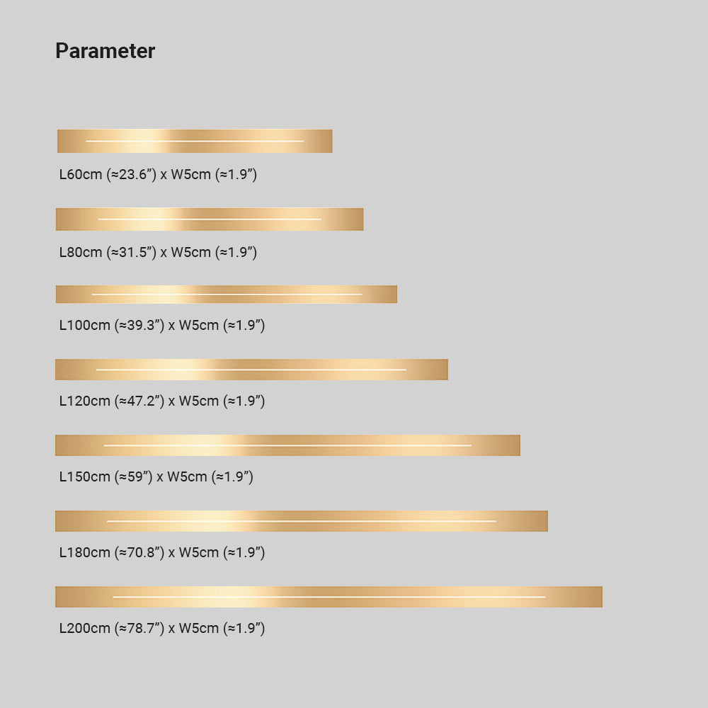 Minimalistyczna liniowa lampa ścienna LED, długa listwa, do wnętrz, czarno-złota | Ormexis