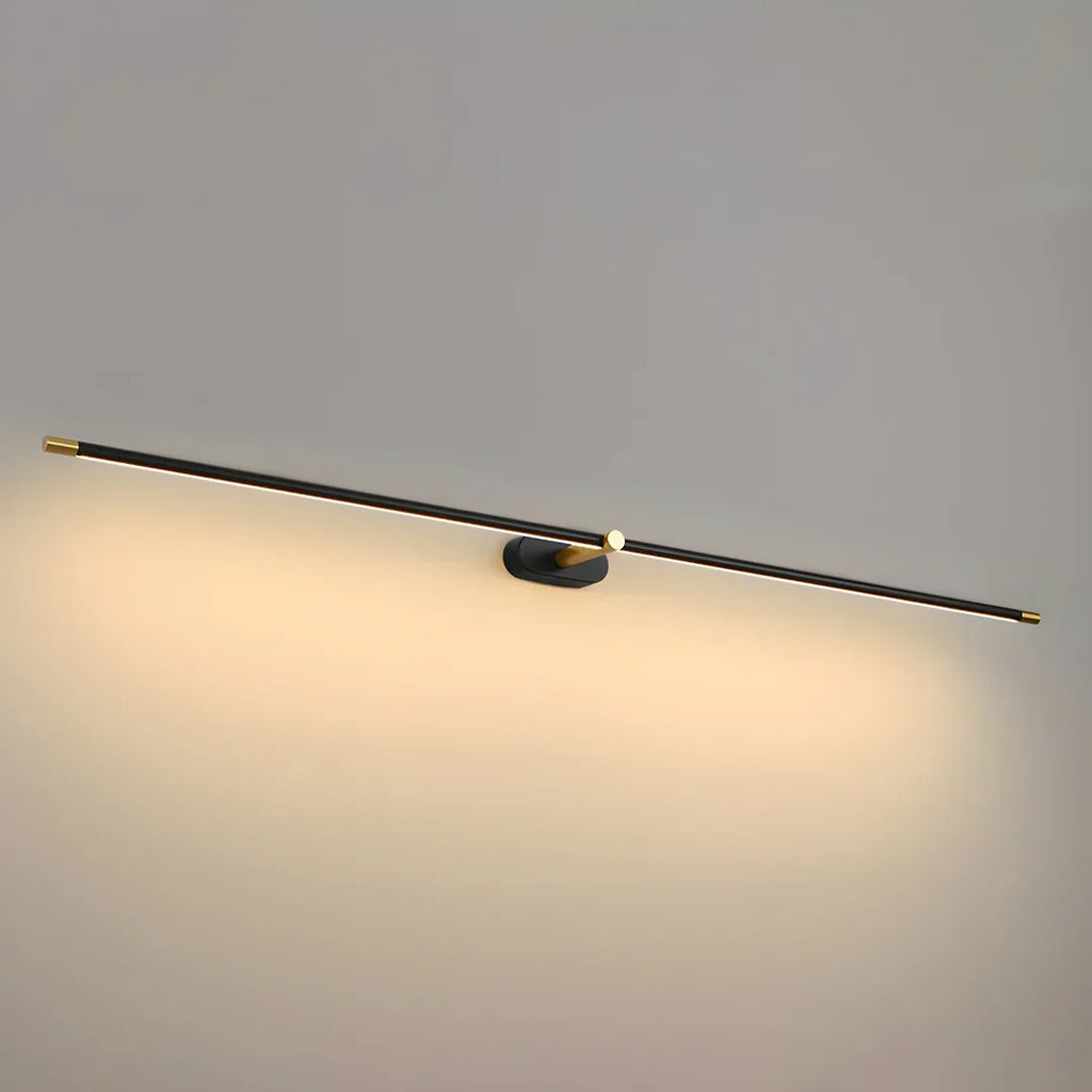 Minimalistyczna smukła liniowa lampa ścienna LED w kolorze czarno-złotym i białym | Ormexis