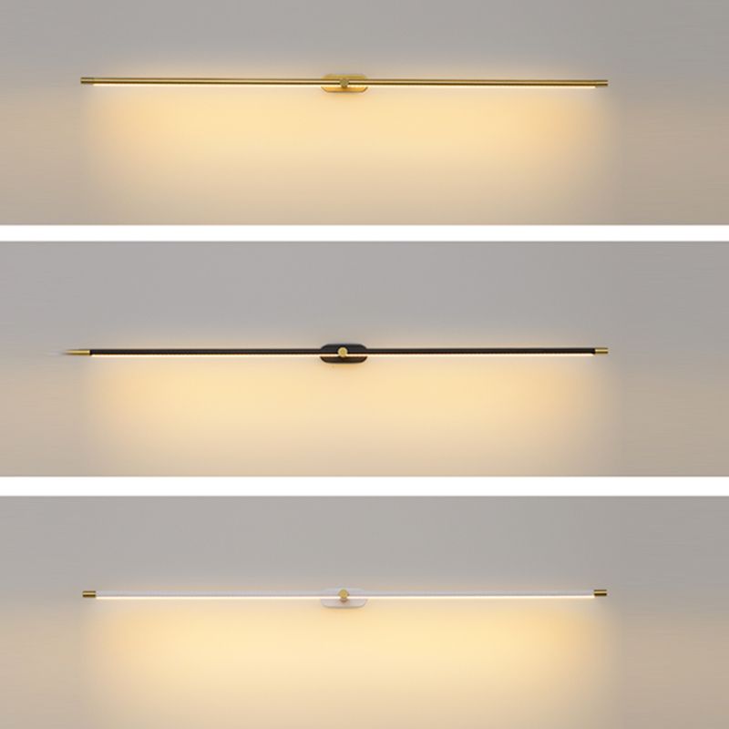 Minimalistyczna smukła liniowa lampa ścienna LED w kolorze czarno-złotym i białym | Ormexis