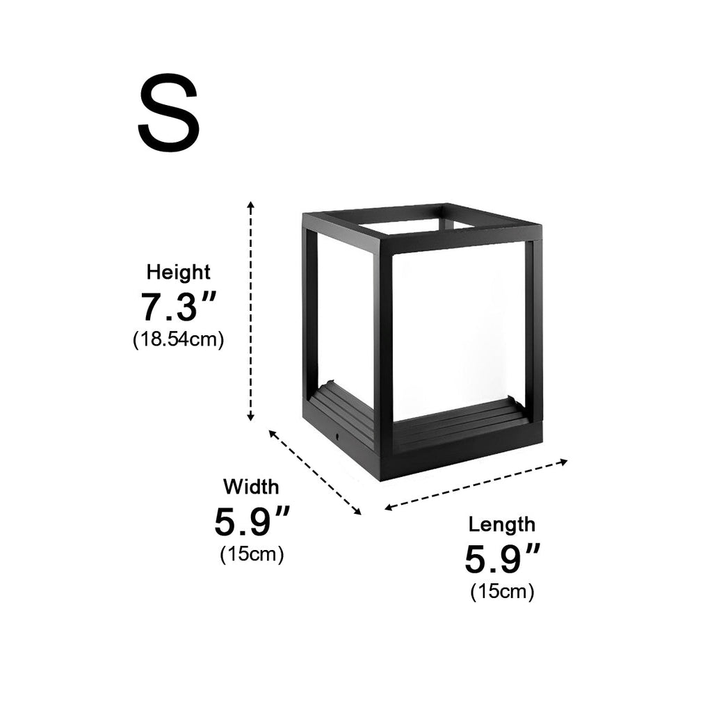 Luminária de poste minimalista com moldura geométrica | Ormexis