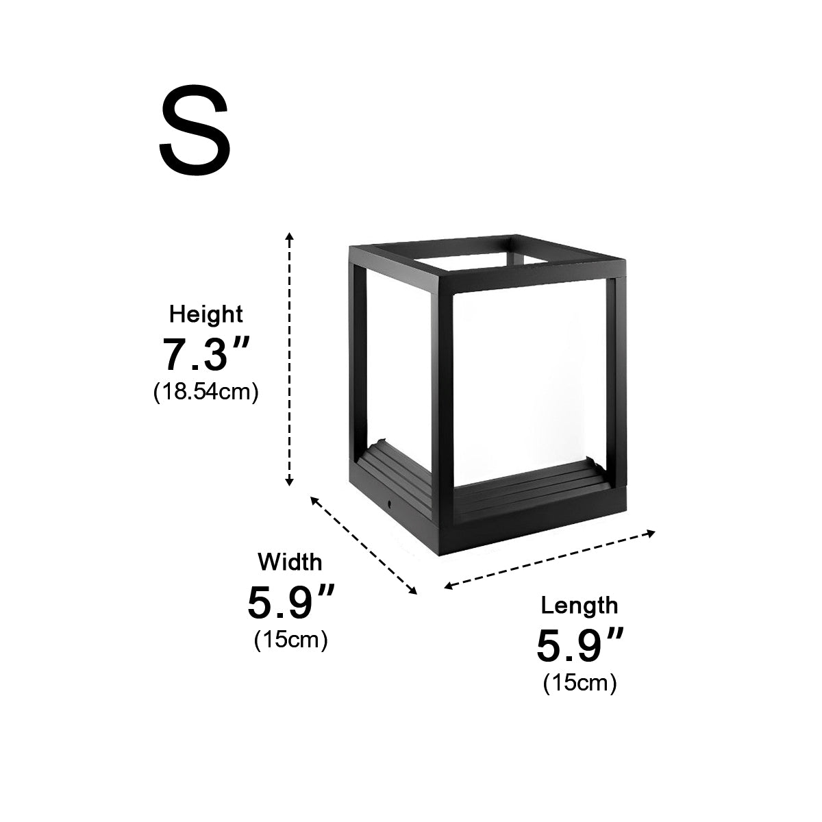 Luminária de poste minimalista com moldura geométrica | Ormexis