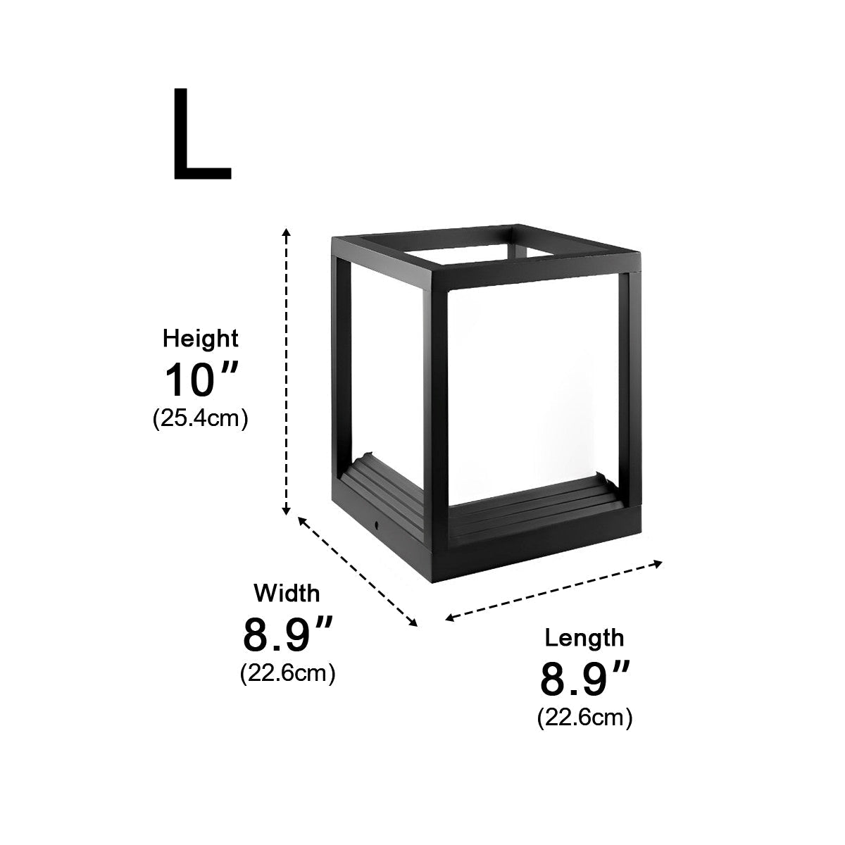 Luminária de poste minimalista com moldura geométrica | Ormexis