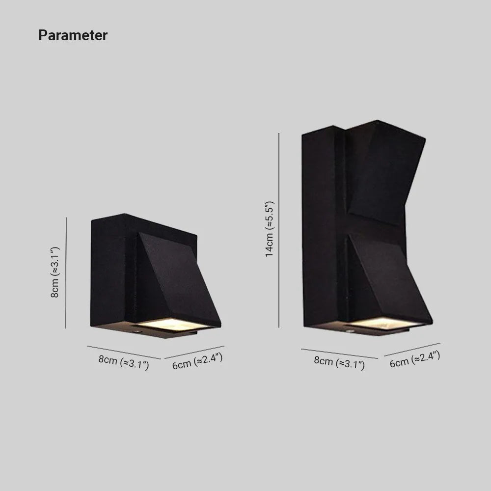 Moderne svart LED-vegglampe for utendørsbruk | Ormexis